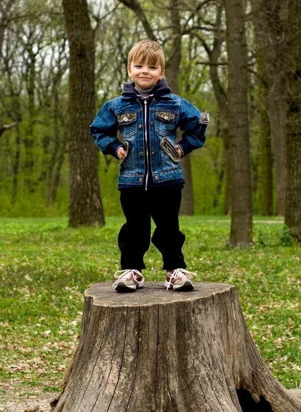 Mały chłopiec z drewna — Zdjęcie stockowe