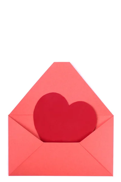 Envelope e coração — Fotografia de Stock