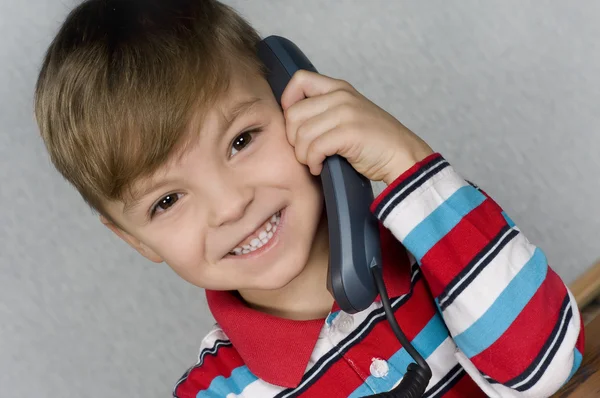 Boy with telephone — Stock Photo, Image