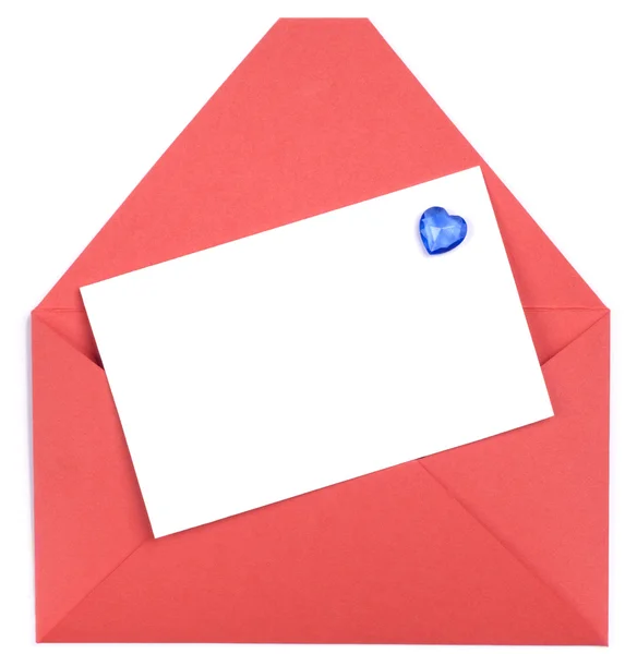 Zarf ve beyaz boş — Stok fotoğraf