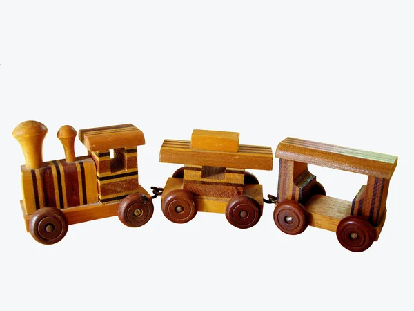 Oude houten speelgoedtrein — Stockfoto