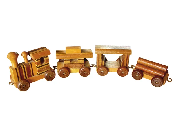 Vecchio treno giocattolo in legno — Foto Stock