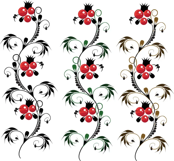 Set of batch delicate ornament Flower — Stock Vector