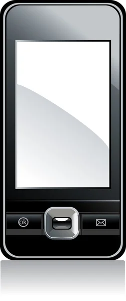 Teléfono móvil con pantalla blanca — Vector de stock