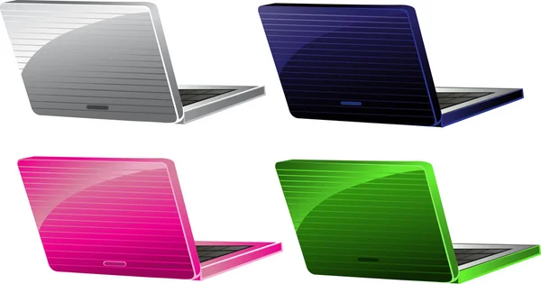 Laptops isoliert auf weißem Hintergrund — Stockvektor