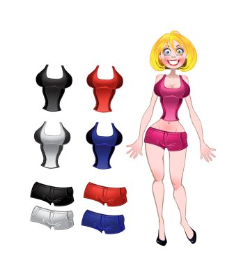 Blond in sport garments clipart