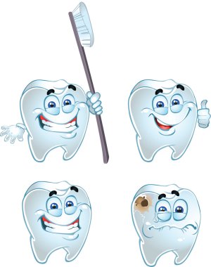 Vector emotional teeth clipart