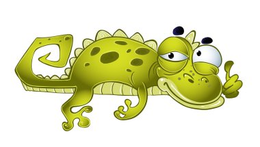 Green vector weakening lizard clipart