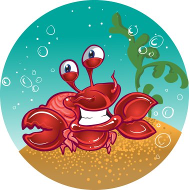 Red fiddler crab clipart