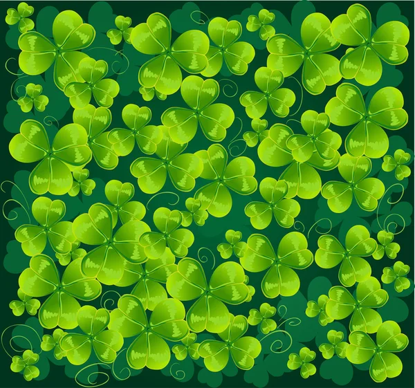 Hintergrund aus grünem Kleeblatt — Stockvektor