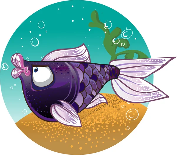 Donkere violet vis op de achtergrond — Stockvector