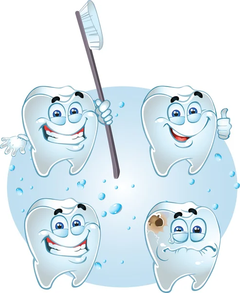 Zähne - Gesundheit mit Zahnbürste — Stockvektor