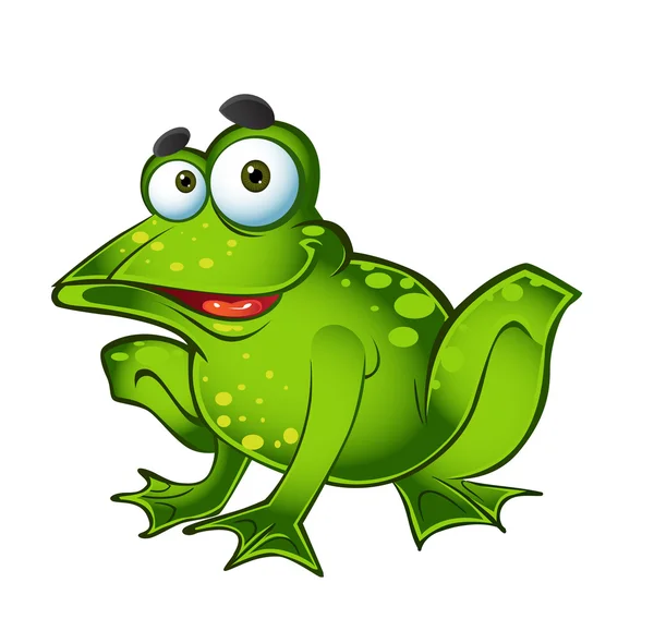Vector smiling green frog — Stock Vector