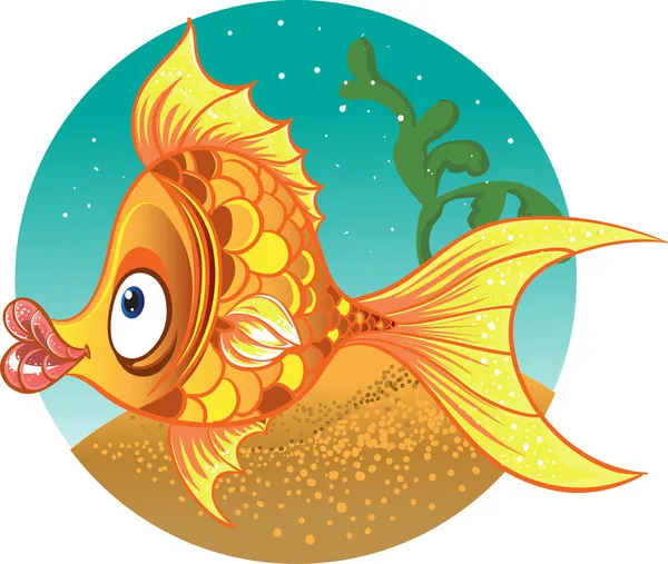 Guld fisk. vektor — Stock vektor