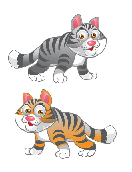 Grey and red vector cats — Stock Vector