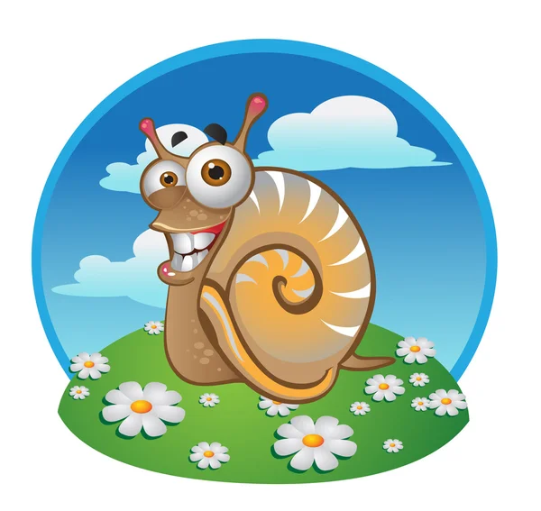 颜色的背景上的蜗牛 — 图库矢量图片