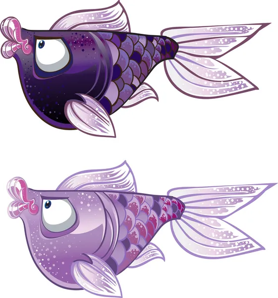 Violet deux poissons — Image vectorielle