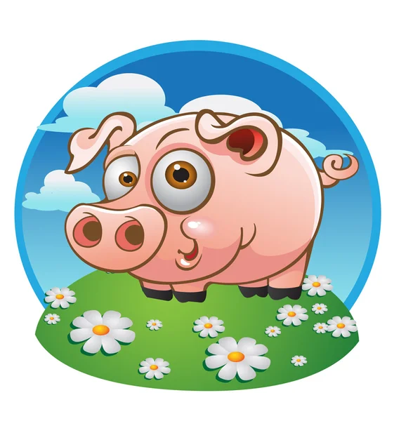 Vector young pig — Stock Vector