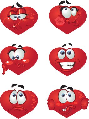 Set of butch Heart smiles clipart