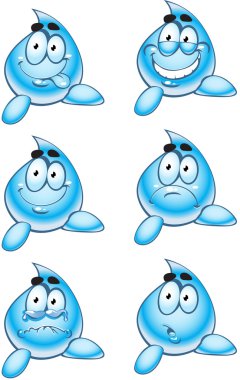 Smiles drops of water clipart