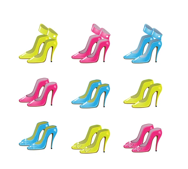 Collection de chaussures femme — Image vectorielle