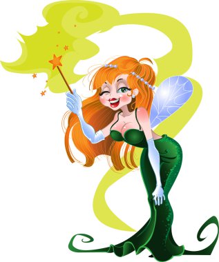 Absent green fairy clipart