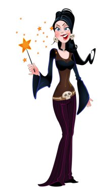 Slim guileful witch clipart