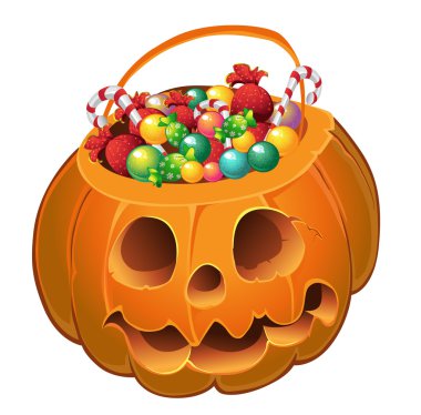 Pumpkin with a candy clipart