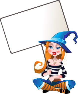 Witch with cleavage clipart