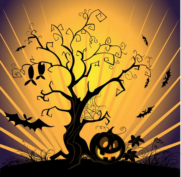 Vector paisagem halloween — Vetor de Stock