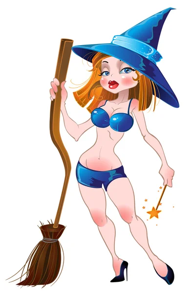 Naked sexy witch — Stock Vector