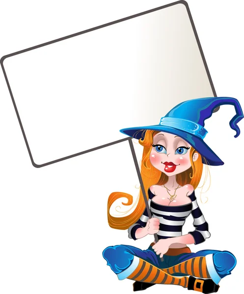 stock vector Witch with cleavage