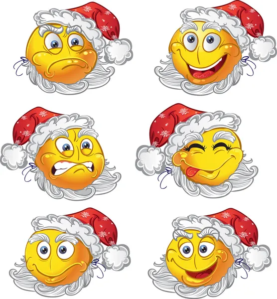 Set of butch New year smiles — Stock Vector