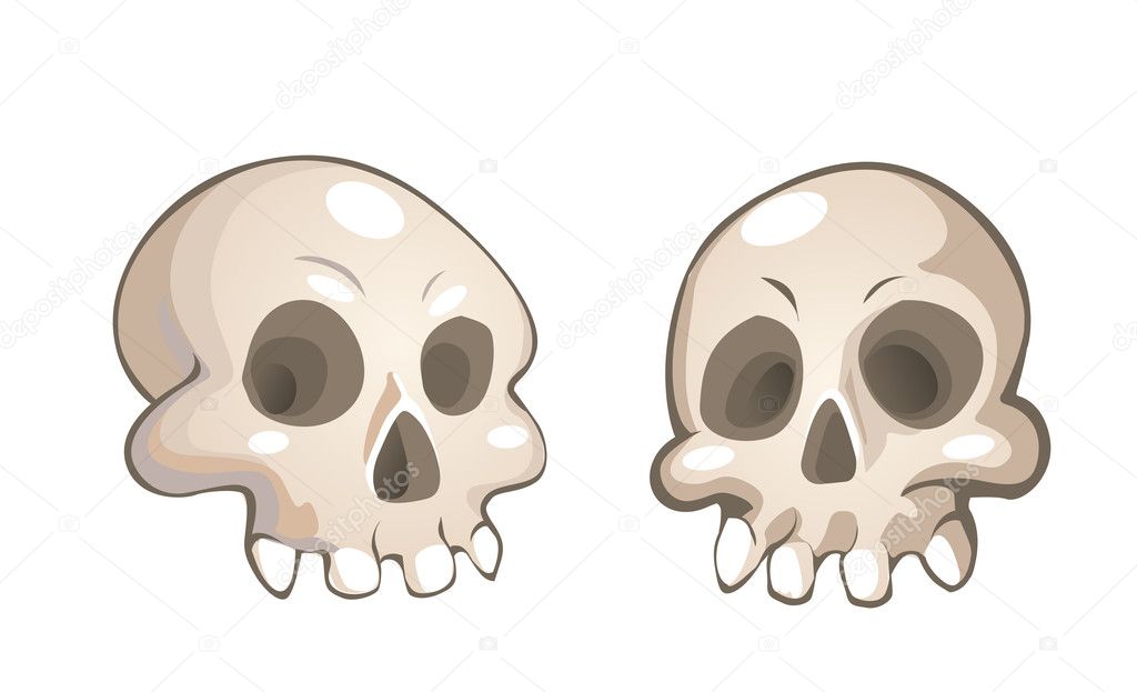 Vector cartoon skulls