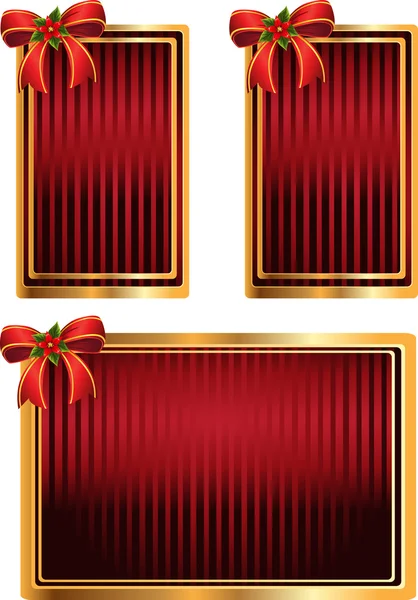Vector set of red tags with bow — Stock Vector