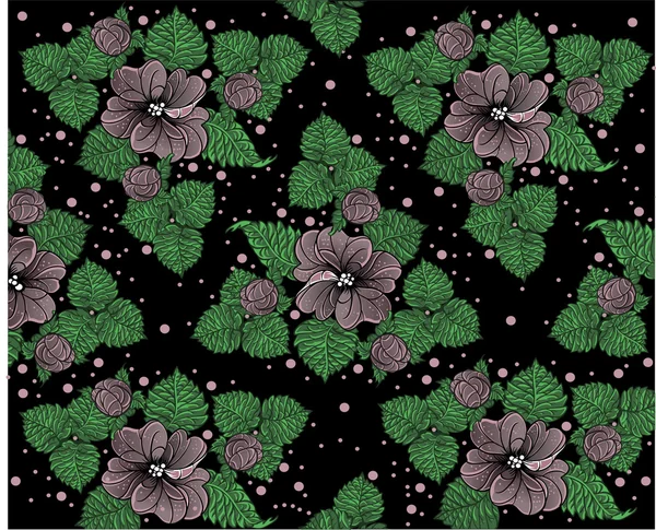 보라색 꽃 배경 패턴 — 스톡 벡터