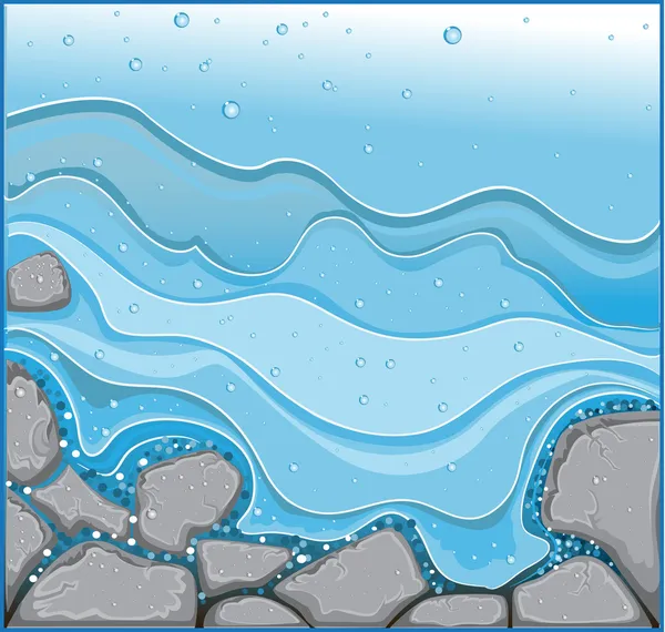 Cours d'eau avec fond rocheux — Image vectorielle