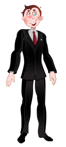 黒のスーツにベクトル画像の男性 — ストックベクタ
