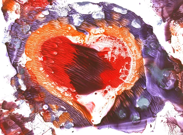 Sevgililer günü kalp guaj monotypy p — Stok fotoğraf