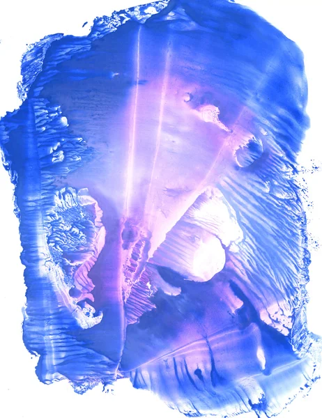 Blue Turn Gouache Monotypie Malerei — Stockfoto