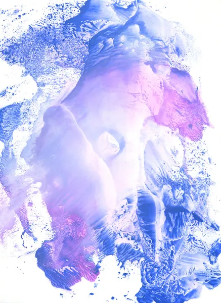 Blauwe en roze gouache schilderij — Stockfoto