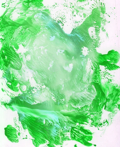 明るい緑ガッシュ絵画 — ストック写真