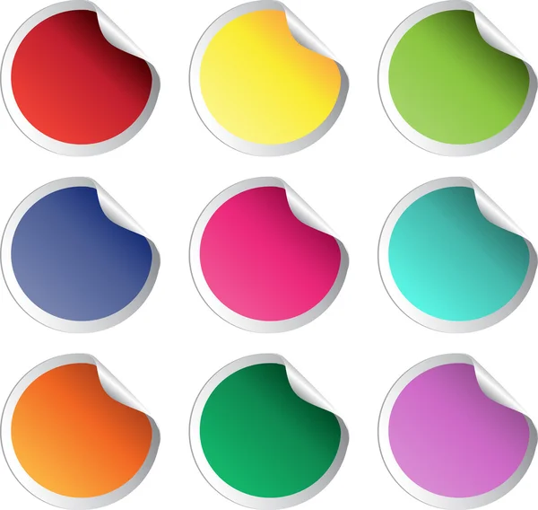 Voorraad kleur vector glanzende stickers — Stockvector