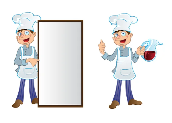 Metin alanı ile komik karikatür aşçı — Stok Vektör