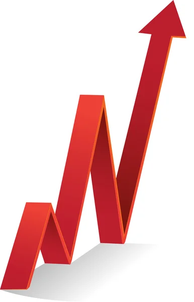 Diagrama vermelho para cima —  Vetores de Stock