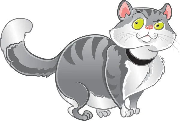 Grey fat cat — Stock Vector