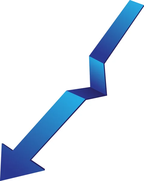 Graph arrow down line — Stock Vector