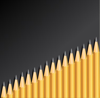 Black background with pencils vector