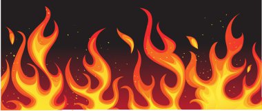 Fire on black clipart