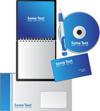Blue elements of blue corporate identity clipart